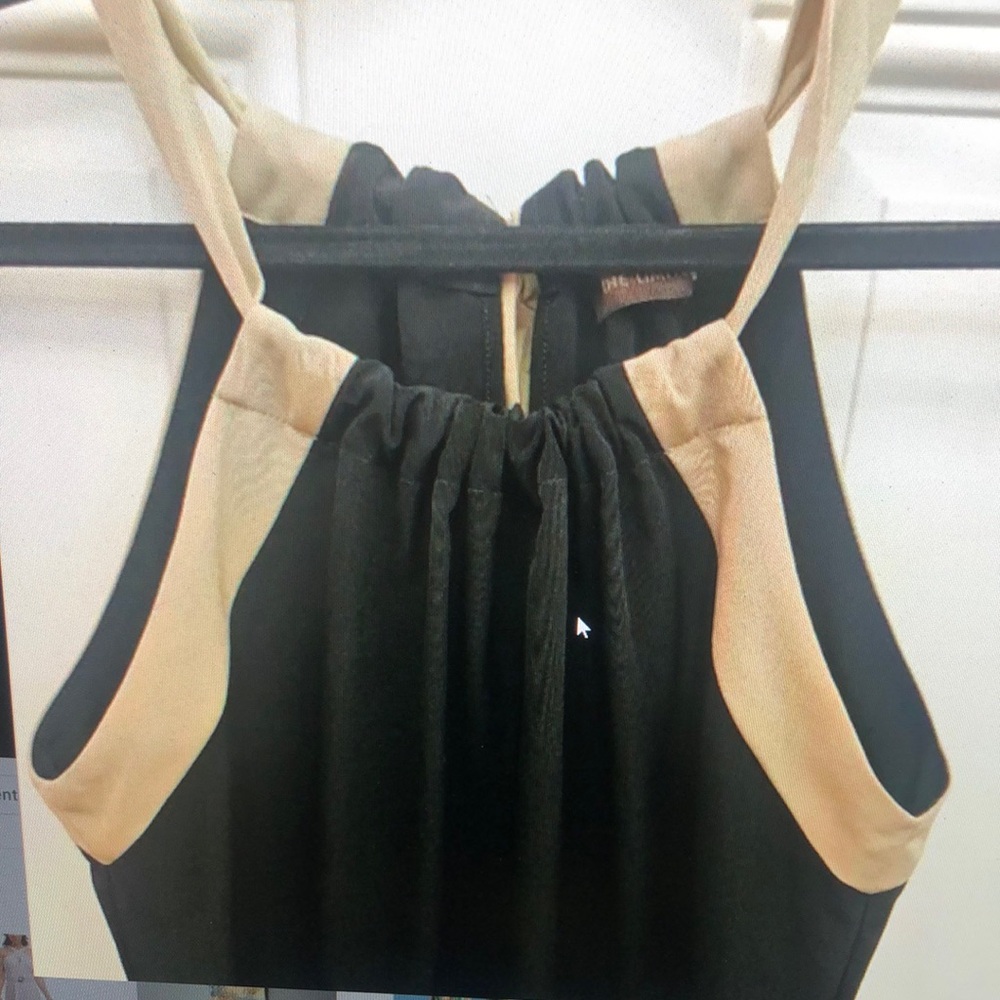 Black and Cream Halter Top